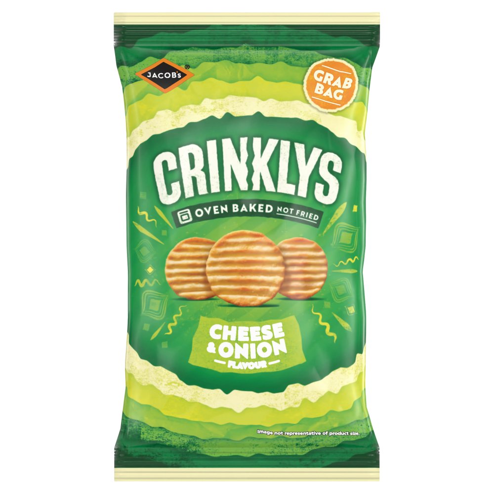 Jacob s Baked Crinklys Cheese Onion Grab Bag 45g Case of 30 Crisps Snacks British Hypermarket uk Jacob s