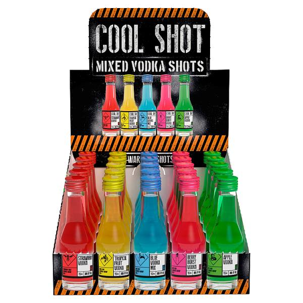 Cool Shot Mixed Vodka Shots 25 x 20ml. Party Pack