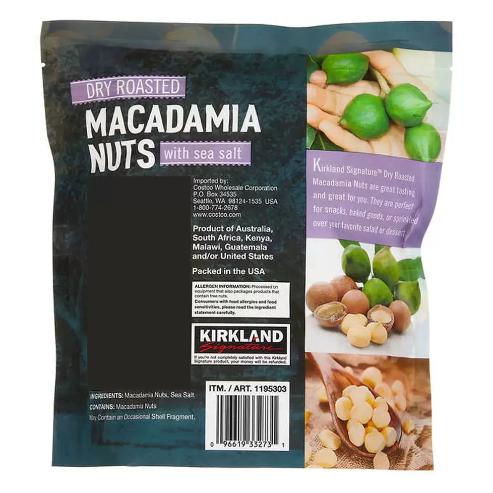 Kirkland Signature Dry Roasted Macadamia Nuts with Sea Salt, 680g Kirkland Signature