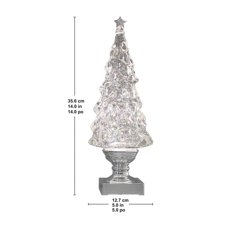 14 Inch (35.6 cm) Lighted Glitter Tree Lamps with LED Lights, 2 Pack British Hypermarket-uk