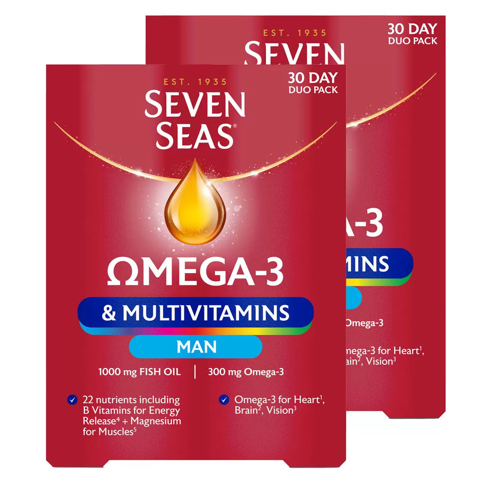 Seven Seas Omega 3 Multivitamins Man, 2 x 60 Count Seven Seas