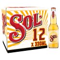 Sol Cerveza de México Original Lager Beer 4.2% ABV Bottle 12x330ml Sol