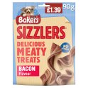 BAKERS Sizzlers Bacon Dog Treats 90g PMP [PM £1.39](Case of 6) BAKERS