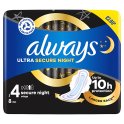 Always Ultra Sanitary Towels Secure Night (S4) Wings x8 [PM £2.69](Case of 4) Always