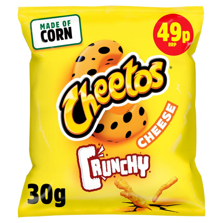 Cheetos Crunchy Cheese Snacks 39p, 30g [PM 39p 3 for £1.00 ], Case of 30 Cheetos