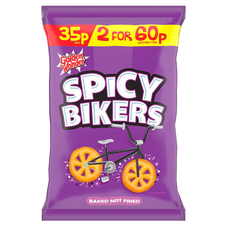 Golden Wonder Spicy Bikers 22g [PM 35p 2 for 60p ], case of 36 Golden Wonder