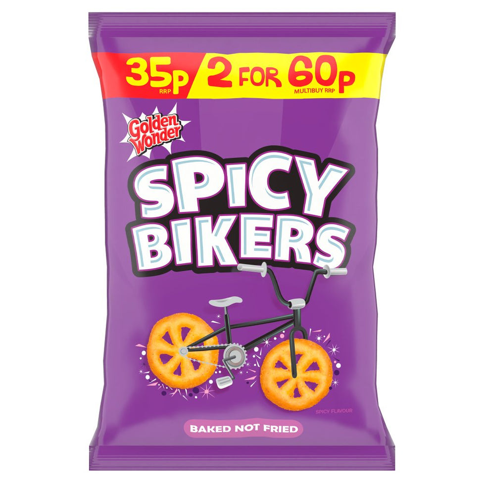 Golden Wonder Spicy Bikers 22g [PM 35p 2 for 60p ], case of 36 Golden Wonder