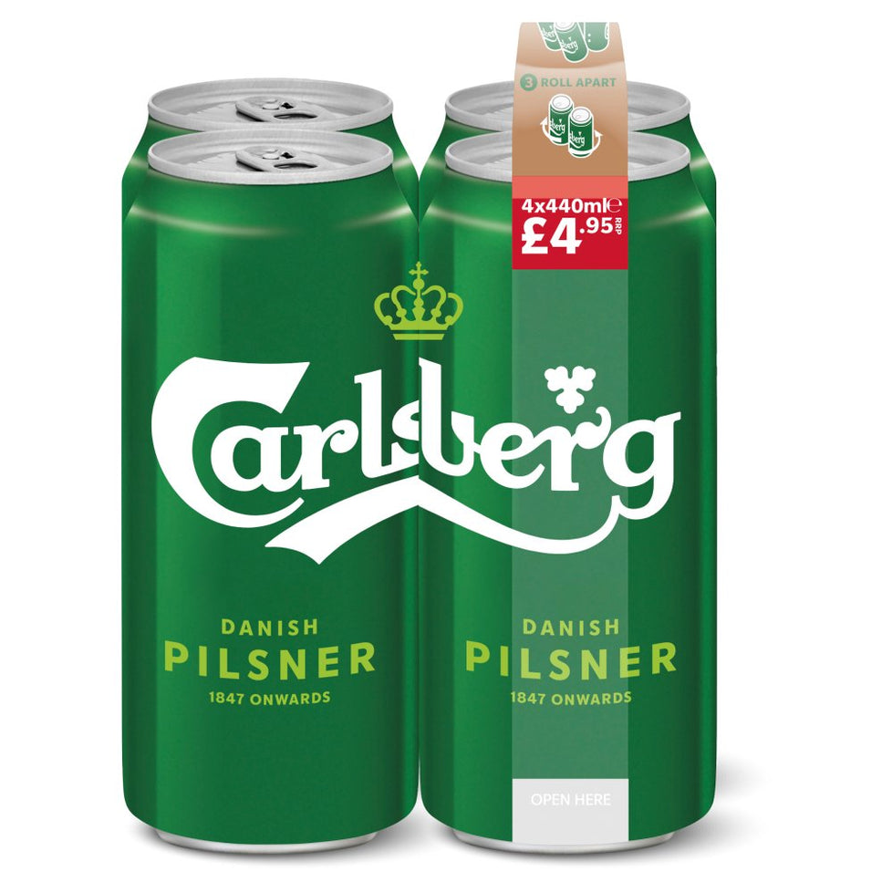 Carlsberg Pilsner Lager Beer 4 x 440ml Cans [PM £4.95 ], Case of 6 (Copy) Carlsberg