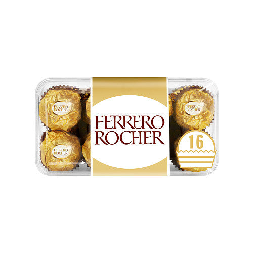 Ferrero Rocher Milk Chocolate Hazelnut Pralines Gift Box of Chocolates 16 Pieces 200g Ferrero Rocher