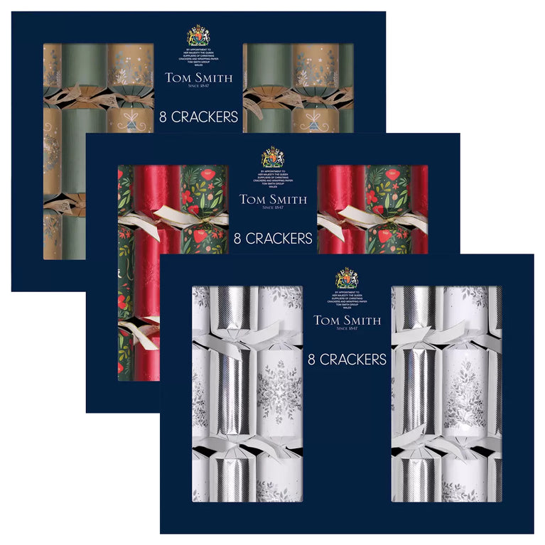 Tom Smith 14 Inch (36cm) Christmas Crackers 8 Pack Assortment Tom Smith