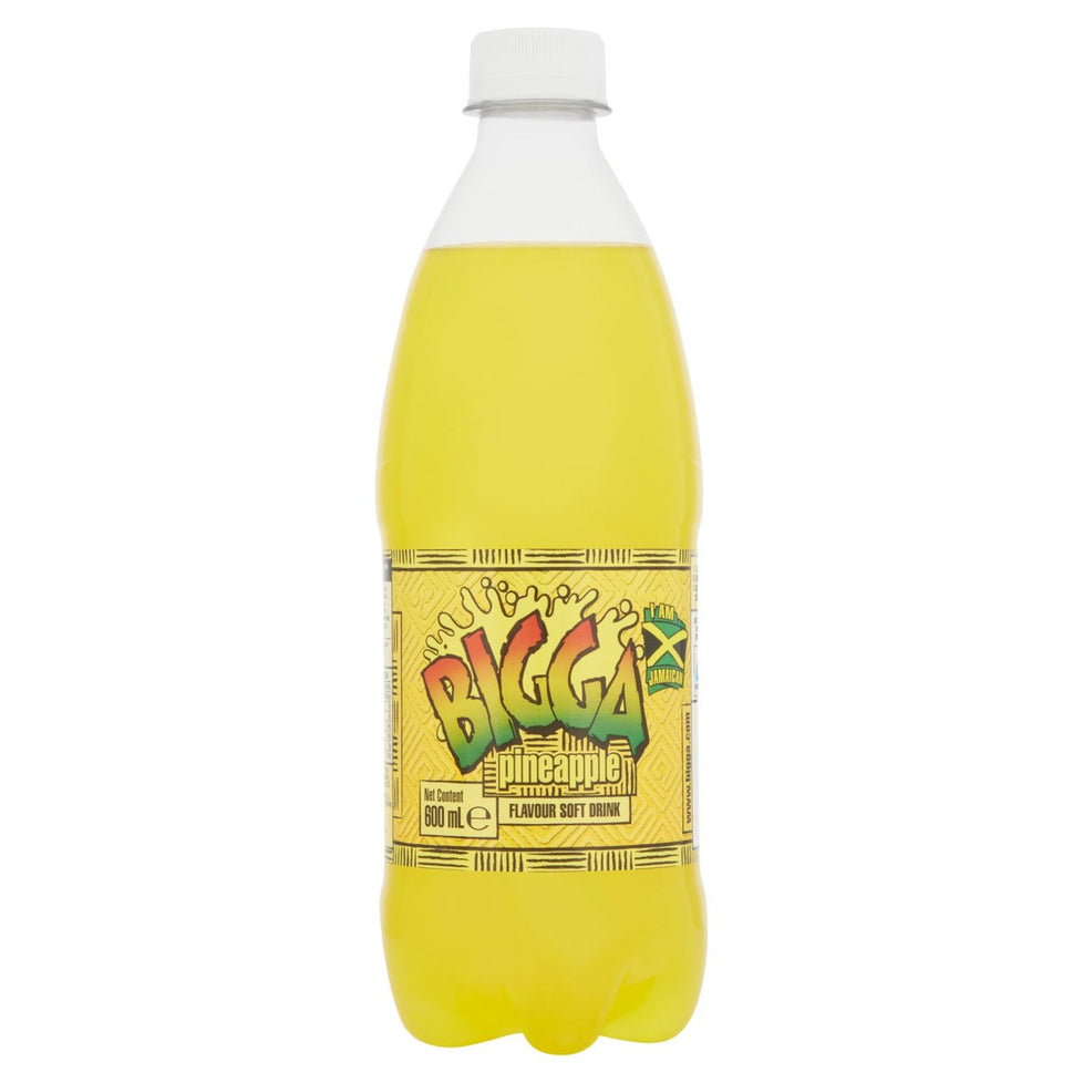 Bigga Pineapple Flavour Soft Drink 600ml, Case of 12 Bigga