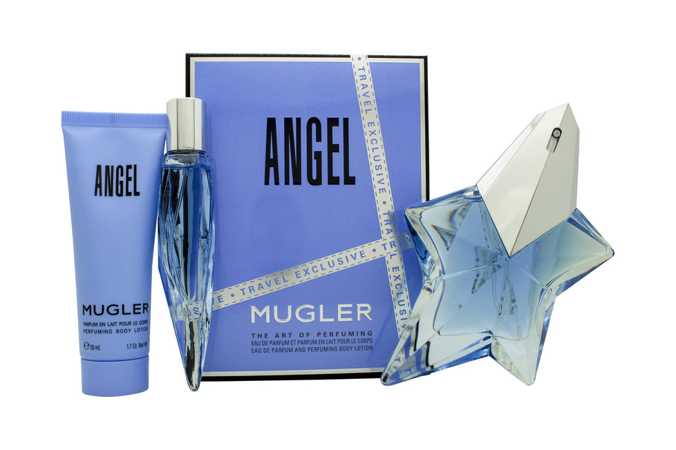 Thierry Mugler Angel Gift Set 50ml EDP Refillable + 10ml EDP + 50ml Body Lotion Mugler