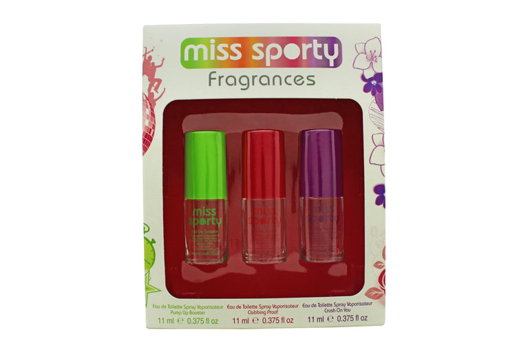 Miss Sporty Gift Set 11ml Pump Up Booster EDT + 11ml Clubbing Proof EDT + 11ml Crush On You EDT Miss Sporty