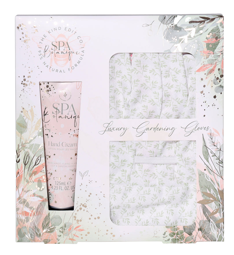 The Kind Edit Co. Spa Botanique Garden Glove Gift Set 125ml Hand Cream + 1 Pair Garden Gloves The Kind Edit Co.