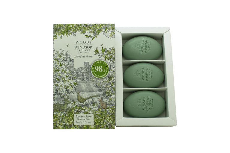 Woods of Windsor Lily of the Valley Tvål 3 x 60g Woods of Windsor