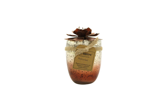 Bali Mantra Hibiscus Glass Copper Candle 500g - Redcurrant Bali Mantra