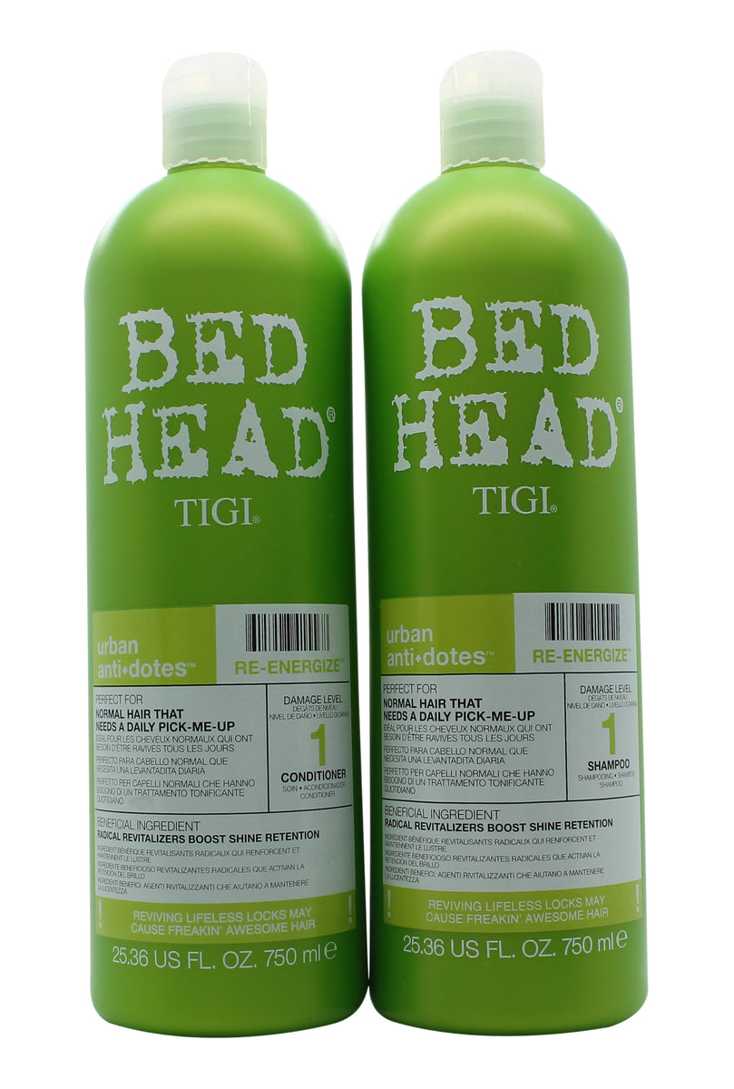 Tigi Duo Pack Bed Head Urban Antidotes Re-Energize 750ml Shampoo + 750ml Conditioner Tigi