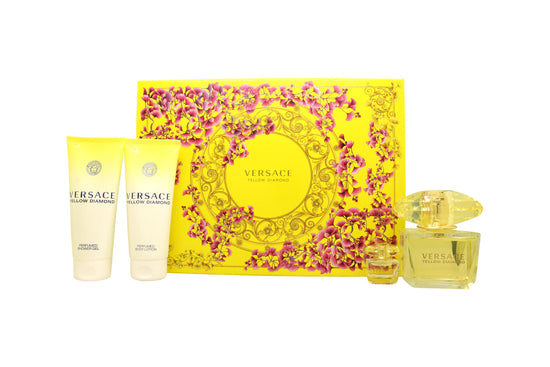 Versace Yellow Diamond Gift Set 90ml EDT + 100ml Body Lotion + 100ml Shower Gel + 5ml EDT Versace