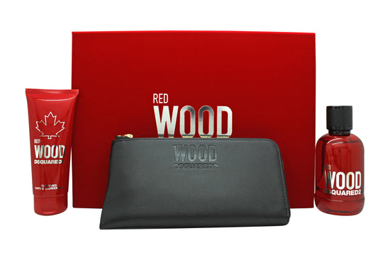 DSquared² Red Wood Presentset 100ml EDT + 100ml Duschgel + Handväska DSquared²