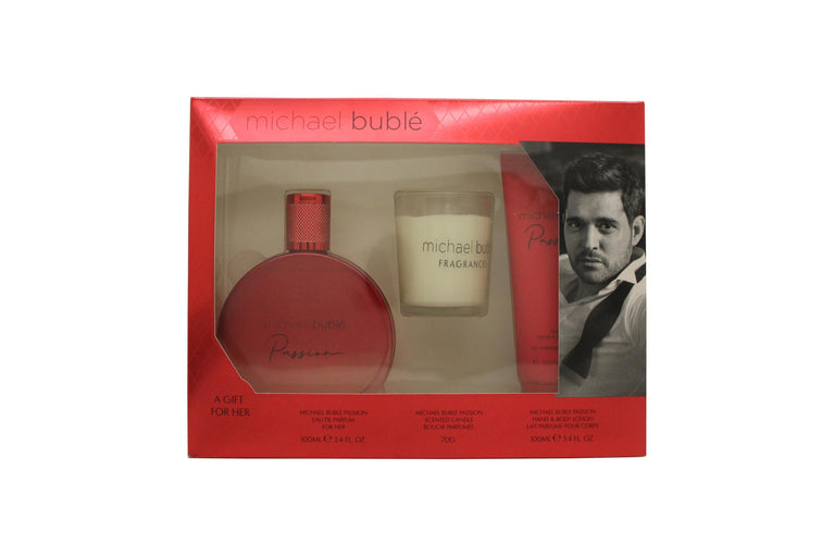 Michael Buble Passion Gift Set 100ml EDP + 100ml Body Lotion + Candle Michael Buble