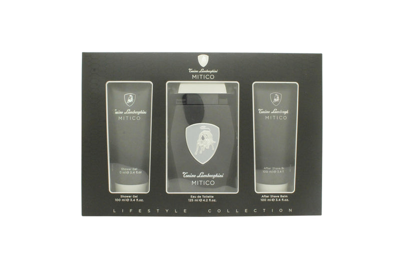 Lamborghini Mitico Gift Set 125ml EDT + 100ml Shower Gel + 100ml Aftershave Balm Lamborghini