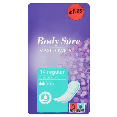 Body Sure 14 Maxi Towels Regular - Case of 24 Body Sure