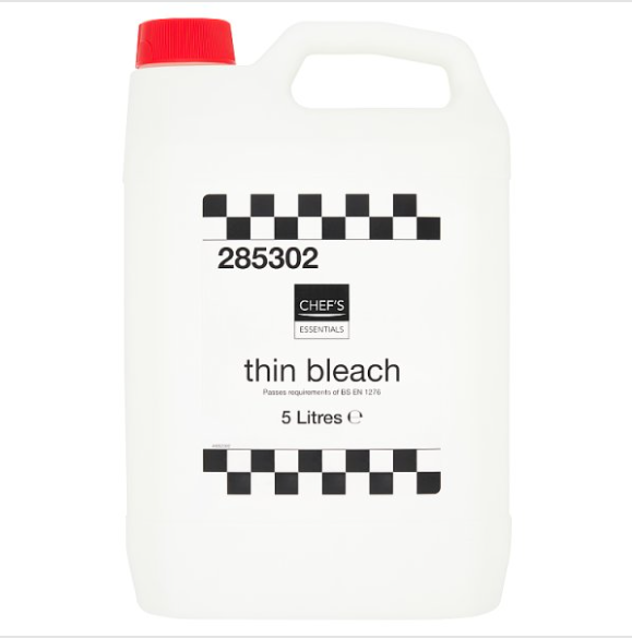 Chef's Essentials Thin Bleach 5 Litres - Case of 3 Chef's Essentials