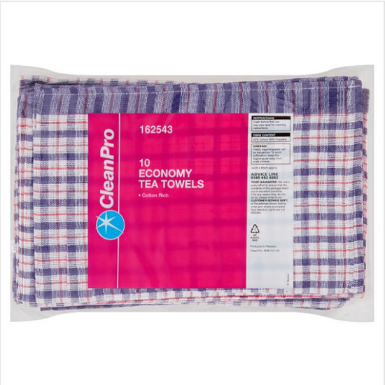 Clean Pro 10 Economy Tea Towels British Hypermarket-uk