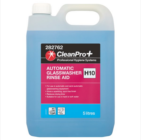 CleanPro+ Automatic Glasswasher Rinse Aid H10 5 Litres - Case of 2 CleanPro+