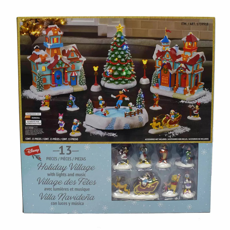 Disney 13 Piece Christmas Village with Lights & Sounds Disney