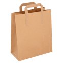 FyNite Large Brown Block Bottom Take-Away Food Bags - 250mm x 140mm x 295mm (100 pieces) FyNite