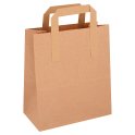 FyNite Medium Brown Block Bottom Take-Away Food Bags - 220mm x 105mm x 250mm (100 pieces) FyNite