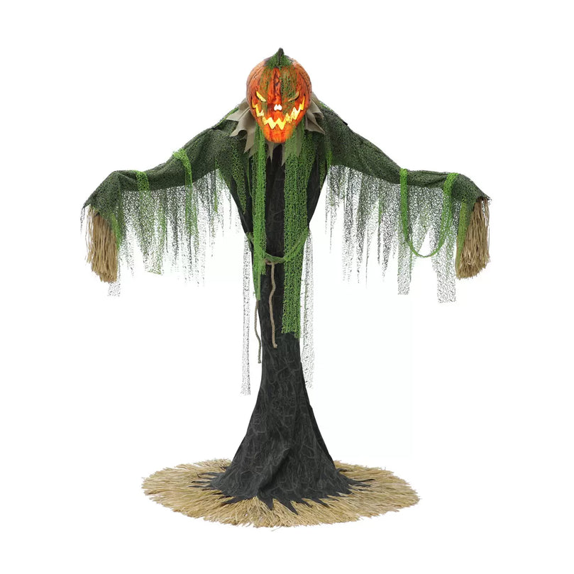 Halloween 7ft (2.1m) Animated Pumpkin Scarecrow British Hypermarket-uk