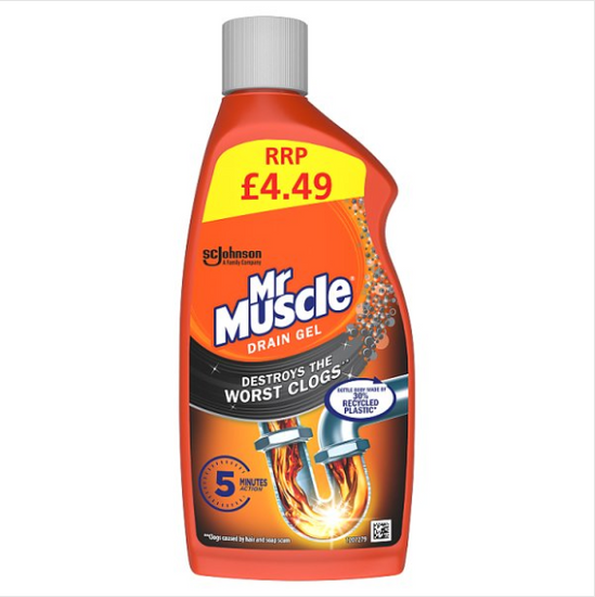 Mr Muscle Drain Gel Plughole Unblocker 500ml - Case of 6 MR.Muscle