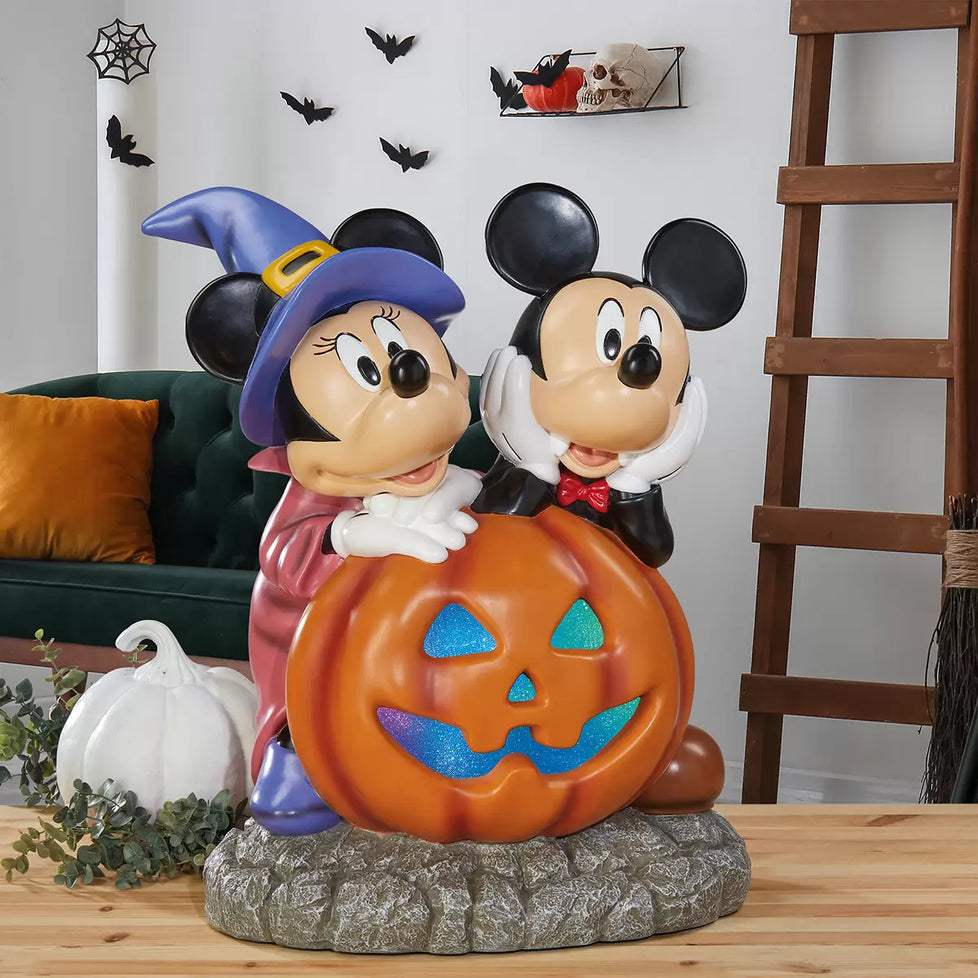 21 Inch Halloween Mickey and Minnie Pumpkin with lights and Music Halloween