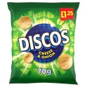 Discos Cheese & Onion Crisps 70g, £1.25 PMP (Case of 16) (Save £2.40) Discos