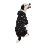 White Dog in Black Hoodie White Cat in Grey Hoodie Back of Black Hoodie Back of Grey Hoodie Measurements Product Label Composition Kirkland Signature Pet Logo Hoodie in 2 Colours and 4 Sizes Kirkland Signature