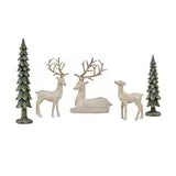 Decorative Deer Family with Trees Decorative