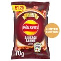 Walkers Sausage Sarnie with Heinz Tomato Ketchup Sharing Bag Crisps PMP 70g RRP £1.25 (Case of 18) Walkers