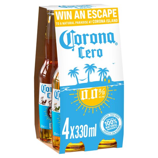 Corona Cero Alcohol Free Beer 4 x 330ml, Case of 6 Corona