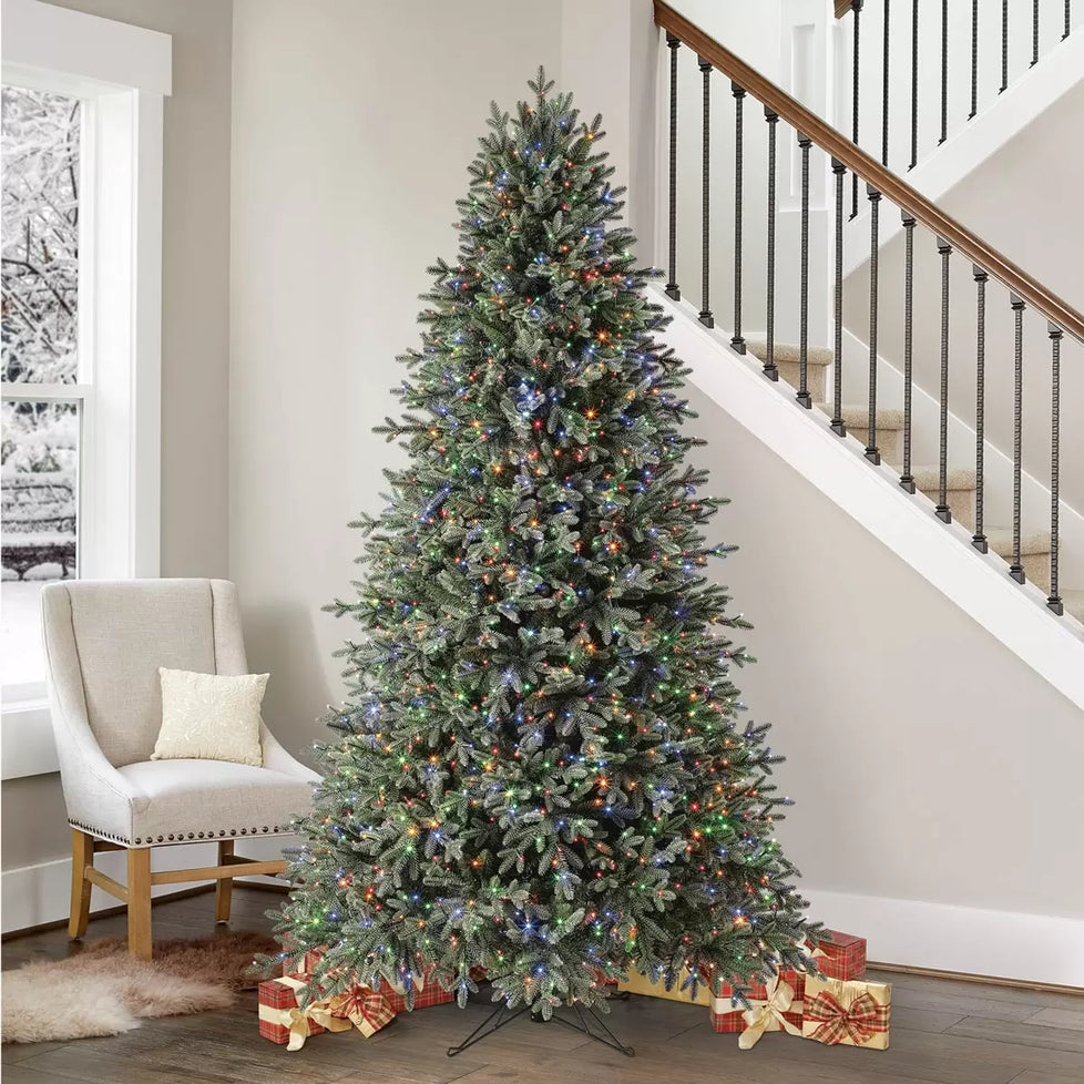 7ft 5 Inch (2.3m) Pre-Lit Aspen Artificial Christmas Tree with 1,850 Colour Changing Radiant Micro LED Lights Christmas