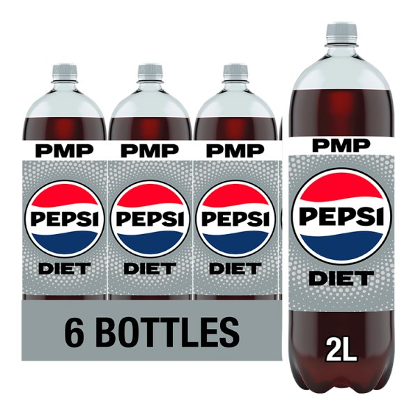 Diet Pepsi Cola Bottle PMP 2L [PM £2.29 ], Case of 6