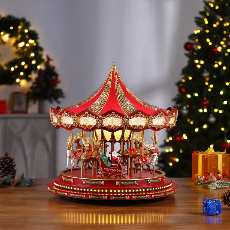 17 Inch (43.1cm) Marquee Deluxe Christmas Carousel with 240 LED Lights and Sounds christmas