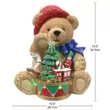 1.1ft (0.33m) Resin Teddy Bear with Drum with 14 LED Lights christmas