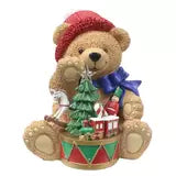 1.1ft (0.33m) Resin Teddy Bear with Drum with 14 LED Lights christmas