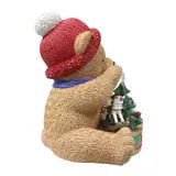 1.1ft (0.33m) Resin Teddy Bear with Drum with 14 LED Lights christmas