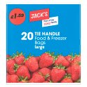 Jack's 20 Tie Handle Food & Freezer Bags Large [PM £1.59](Case of 15) Jack's