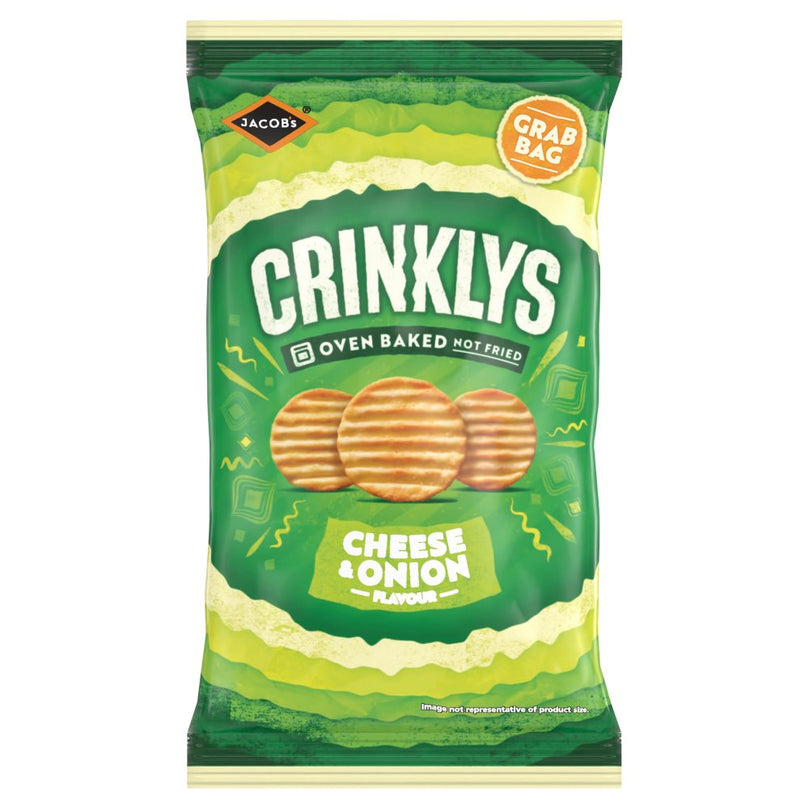 Jacob's Baked Crinklys Cheese & Onion Grab Bag 45g x 30 (Save £8.50) (Offer until 16/07/2024) Jacob's