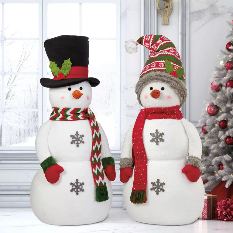 48" (1.2m) Soft Sculpture Snowman Choice of 2 Christmas