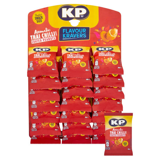 КР Flavour Kravers Aromatic Thai Chilli Flavour Coated Peanuts 21 x 40g KP